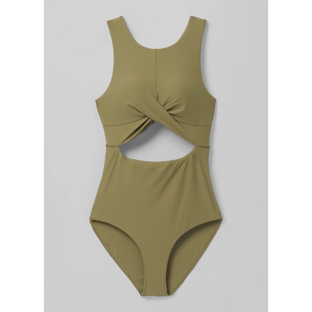 prAna Corinne L UPF 50+ High-Neck Full Cover Tie-Back One Piece Cacti W11212437